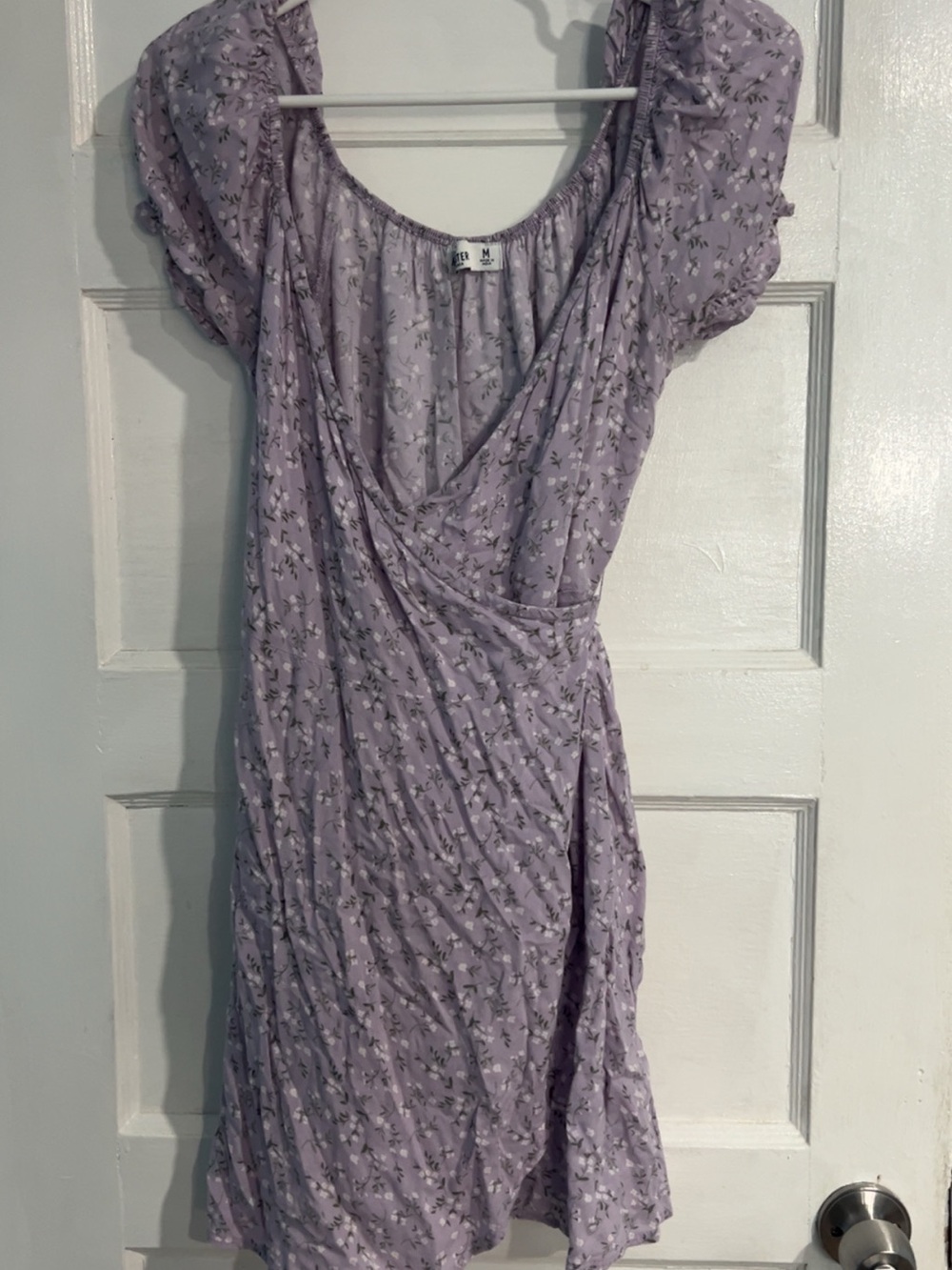Hollister Lavender Floral Wrap-Style Dress